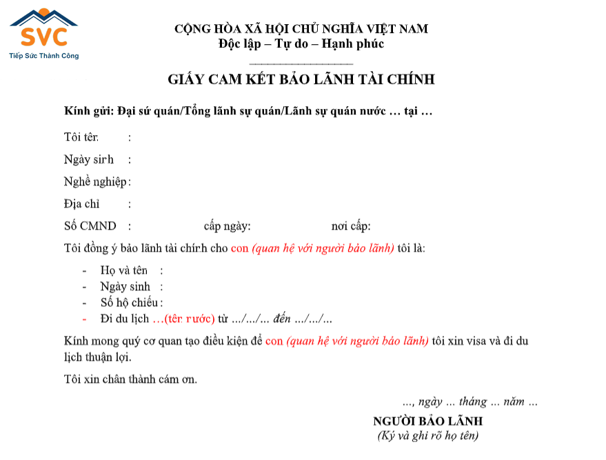 điều kiện Giấy bảo lãnh tài chính Hàn Quốc